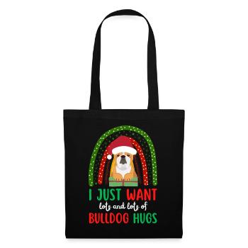 Christmas Cute English Bulldog Kawaii - Tote Bag - black - Front