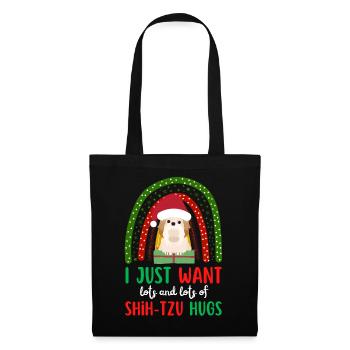 Weihnachten Süßer Shih Tzu Liebhaber Kawaii - Stoffbeutel - Schwarz - Vorne