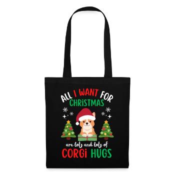 Noël Sweet Welsh Corgi Kawaii - Sac en tissu - noir - Devant