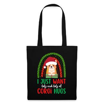 Noël mignon Welsh Corgi Kawaii - Sac en tissu - noir - Devant