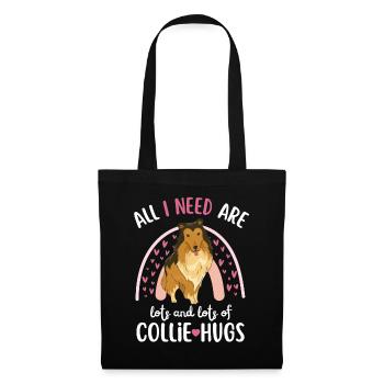 Sweet Collie Lover Kawaii - Sac en tissu - noir - Devant