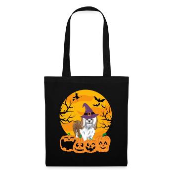 Süßer und gruseliger Shih Tzu Halloween Hund - Stoffbeutel - Schwarz - Vorne