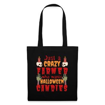 Creepy Funny Halloween Saying Farmer Farmer - Tote Bag - black - Front