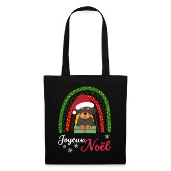 Christmas Sweet Rottweiler Lover Kawaii - Tote Bag - black - Front