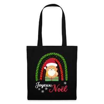 Christmas Sweet Dwarf Spitz Lover Kawaii - Tote Bag - black - Front