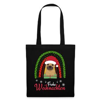 Noël Doux Berger Allemand Kawaii - Sac en tissu - noir - Devant