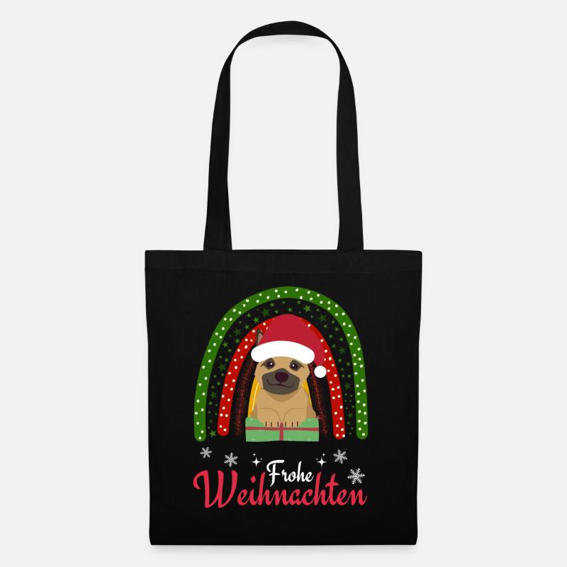 Weihnachten Süßer Deutscher Schäferhund Kawaii - Stoffbeutel - Schwarz