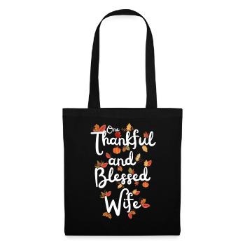 Thankful Wife Mama Autumn Leaves Gratitude - Tote Bag - black - Front