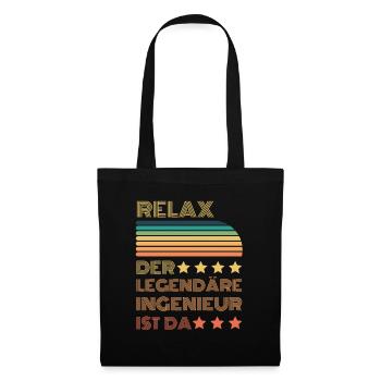 Relax der Legendäre Ingenieur ist hier Retro - Stoffbeutel - Schwarz - Vorne