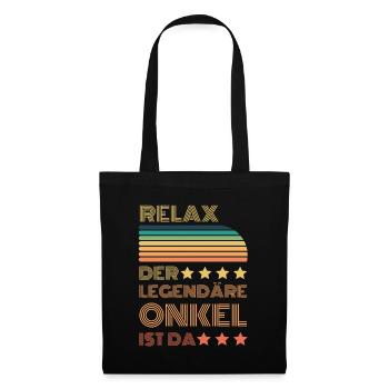 Relax der Legendäre Onkel ist hier Retro - Stoffbeutel - Schwarz - Vorne