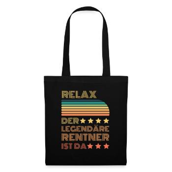 Relax der Legendäre Rentner ist hier Retro - Stoffbeutel - Schwarz - Vorne