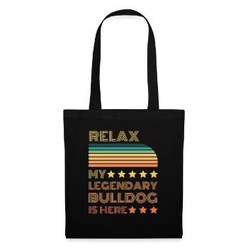 Relax my legendary Bulldogge is here Retro - Tote Bag - black - Front