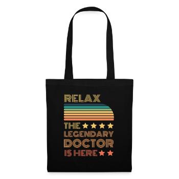 Relax der Legendäre Doktor ist hier Retro - Stoffbeutel - Schwarz - Vorne