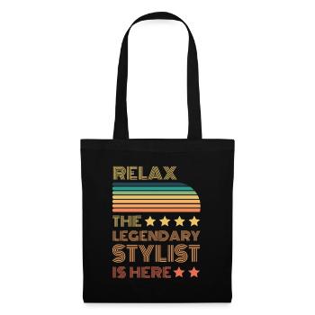 Relax der Legendäre Stylist ist hier Retro - Stoffbeutel - Schwarz - Vorne