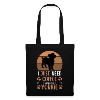 Yorkshire Terrier Café Rétro Dog Cafe - Sac en tissu - noir - Devant