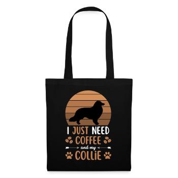 café colley café chien rétro - Sac en tissu - noir - Devant