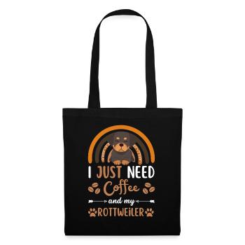 Sweet Rottweiler Café Chien Café kawaii - Sac en tissu - noir - Devant