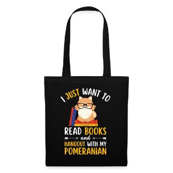 Sweet Dwarf Spitz Livre Livres kawaii - Sac en tissu - noir - Devant