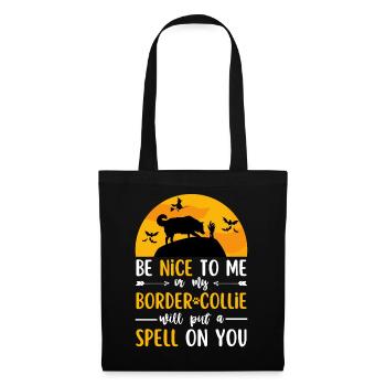 Border Collie Halloween Kostüm Hund - Stoffbeutel - Schwarz - Vorne