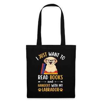 Sweet Labrador Book Livres kawaii - Sac en tissu - noir - Devant