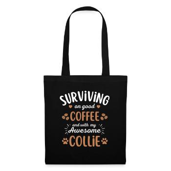 Collie Coffee Dog Cafe - Sac en tissu - noir - Devant
