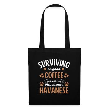 Havaneser Kaffee Hund Cafe - Stoffbeutel - Schwarz - Vorne
