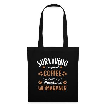Weimaraner Coffee Dog Cafe - Sac en tissu - noir - Devant