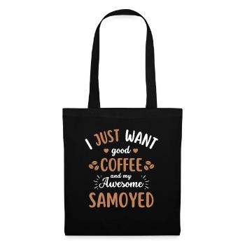 Samoyed Coffee Dog Cafe - Tote Bag - black - Front