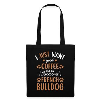 French Bulldog Coffee Dog Cafe - Tote Bag - black - Front