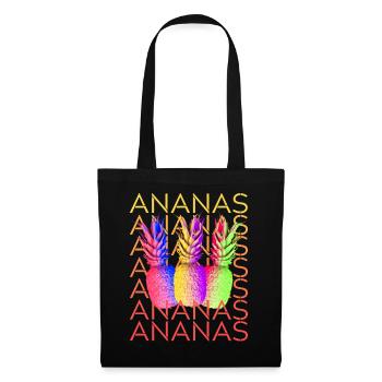 Ananas Sommer Frucht - Stoffbeutel - Schwarz - Vorne