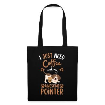 Sweet English Pointer Coffee Dog Cafe kawaii - Tote Bag - black - Front