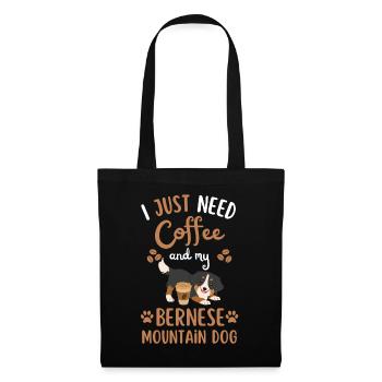 Sweet Bernese Mountain Dog Coffee Dog Cafe kawaii - Tote Bag - black - Front