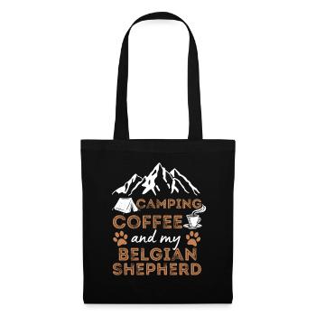 Belgian Shepherd Coffee Camping Dog Cafe - Tote Bag - black - Front