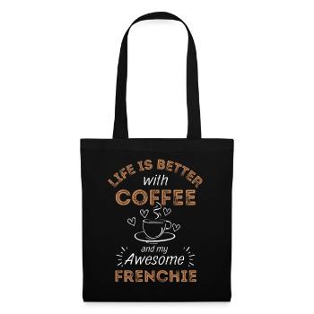 French Bulldog Coffee Dog Cafe - Tote Bag - black - Front