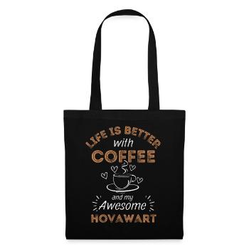 Hovawart Kaffee Hund Cafe - Stoffbeutel - Schwarz - Vorne