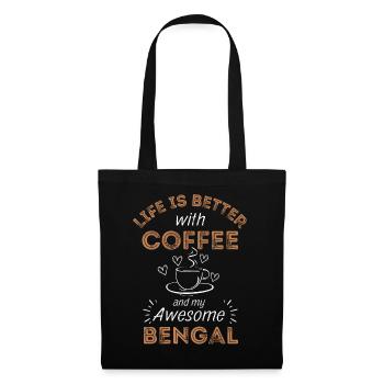 Bengal Cat Coffee Cafe - Tote Bag - black - Front