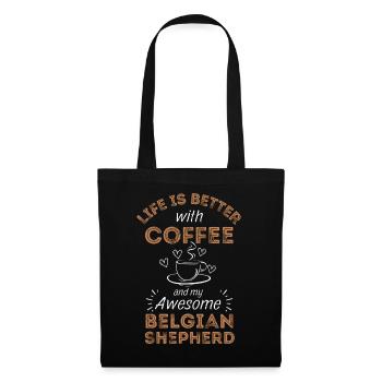 Belgian Shepherd Malinois Coffee Dog Cafe - Tote Bag - black - Front