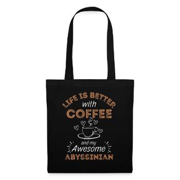 Abyssinian Cat Coffee Cafe - Tote Bag - black - Front