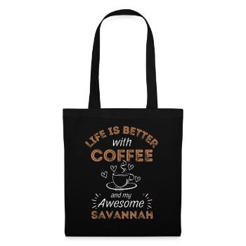 Savannah Cat Coffee Cafe - Tote Bag - black - Front