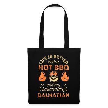 Grillades barbecue et amoureux des chiens dalmates - Sac en tissu - noir - Devant