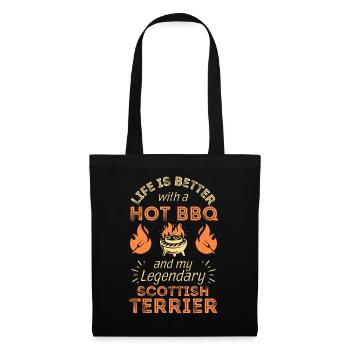 BBQ Grillen und Scottish Terrier Liebhaber - Stoffbeutel - Schwarz - Vorne