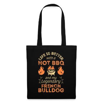 BBQ Grillen und Französische Bulldogge Liebhaber - Stoffbeutel - Schwarz - Vorne