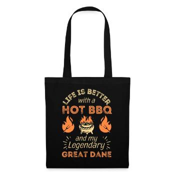Grillades bbq et amateurs de Great Dane - Sac en tissu - noir - Devant