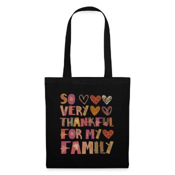 Merci pour ma famille Autumn Family Merci - Sac en tissu - noir - Devant