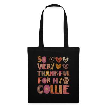 Reconnaissant pour ma gratitude d’automne Collie Dog - Sac en tissu - noir - Devant