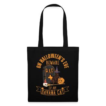 Cute and creepy Havana Halloween cat - Tote Bag - black - Front