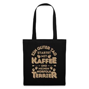 Norfolk Terrier Kaffee Hund Cafe - Stoffbeutel - Schwarz - Vorne