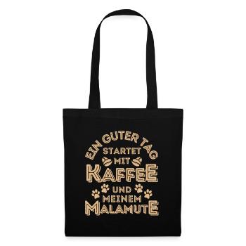 Malamute Kaffee Hund Cafe - Stoffbeutel - Schwarz - Vorne