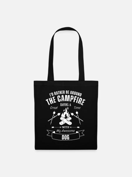 Hund Outdoor Hund Natur Wandern Campen - Stoffbeutel - Schwarz