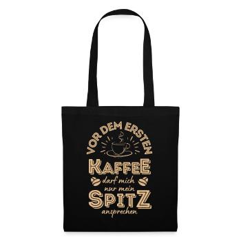 Spitz Kaffee Hund Cafe - Stoffbeutel - Schwarz - Vorne